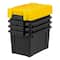 IRIS® 21.9qt. Black Store-It-All Utility Totes with Yellow Buckle Lids, 4ct.